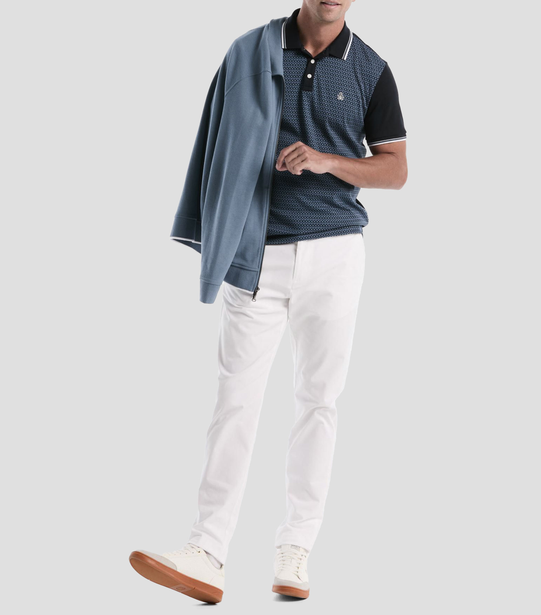 Playera tipo polo manga corta microdiseño Hombre
